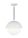 Generation Lighting Hyde Modern 1-Light Indoor Dimmable Medium Pendant Ceiling Chandelier Light Matte White With Opal Glass Shade (DJP1031MWT)