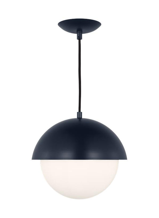 Generation Lighting Hyde Modern 1-Light Indoor Dimmable Medium Pendant Ceiling Chandelier Light In Navy Finish With Opal Glass Shade (DJP1031NVY)