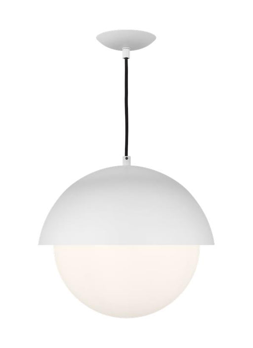Generation Lighting Hyde Modern 1-Light Indoor Dimmable Large Pendant Ceiling Chandelier Light Matte White With Opal Glass Shade (DJP1041MWT)