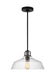 Generation Lighting Drew And Jonathan Scott Payton 1-Light Small Pendant In Midnight Black Finish With Clear Glass Shade (DJP1121MBK)