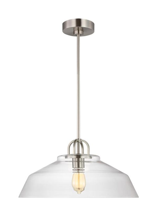 Generation Lighting Drew And Jonathan Scott Payton 1-Light Medium Pendant In Brushed Steel Finish With Clear Glass Shade (DJP1131BS)