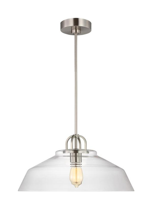 Generation Lighting Drew And Jonathan Scott Payton 1-Light Medium Pendant In Brushed Steel Finish With Clear Glass Shade (DJP1131BS)