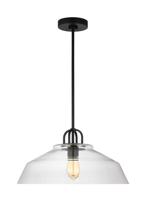 Generation Lighting Drew And Jonathan Scott Payton 1-Light Medium Pendant In Midnight Black Finish With Clear Glass Shade (DJP1131MBK)