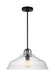 Generation Lighting Drew And Jonathan Scott Payton 1-Light Medium Pendant In Midnight Black Finish With Clear Glass Shade (DJP1131MBK)