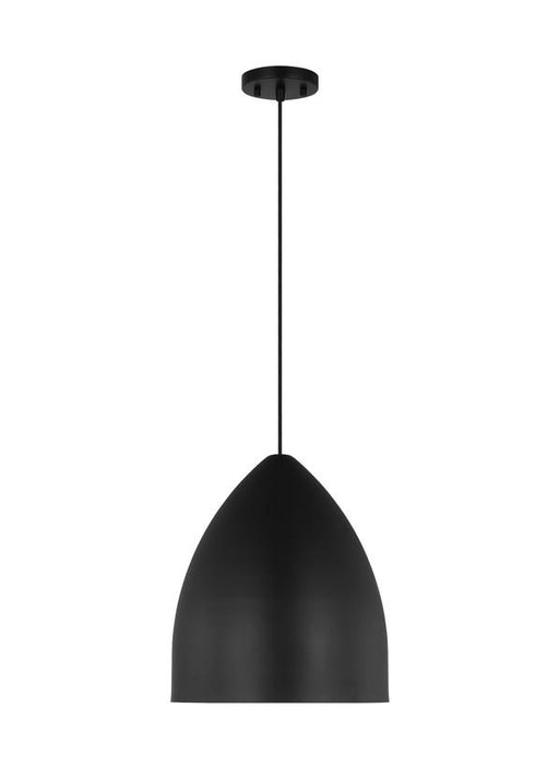 Generation Lighting Drew And Jonathan Scott Huron 1-Light Medium Pendant In Midnight Black Finish With Midnight Black Steel Shade (DJP1151MBK)