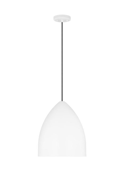 Generation Lighting Drew And Jonathan Scott Huron 1-Light Medium Pendant In Matte White Finish With Matte White Steel Shade (DJP1151MWT)