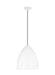 Generation Lighting Drew And Jonathan Scott Huron 1-Light Medium Pendant In Matte White Finish With Matte White Steel Shade (DJP1151MWT)