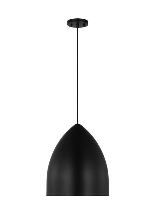 Generation Lighting Drew And Jonathan Scott Huron 1-Light Large Pendant In Midnight Black Finish With Midnight Black Steel Shade (DJP1161MBK)