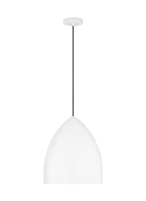 Generation Lighting Drew And Jonathan Scott Huron 1-Light Large Pendant In Matte White Finish With Matte White Steel Shade (DJP1161MWT)