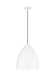 Generation Lighting Drew And Jonathan Scott Huron 1-Light Large Pendant In Matte White Finish With Matte White Steel Shade (DJP1161MWT)