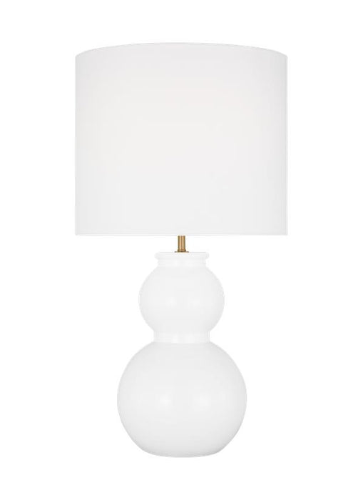 Generation Lighting Buckley Transitional 1-Light Indoor Medium Table Lamp In Gloss White Finish With White Linen Fabric Shade (DJT1051GW1)