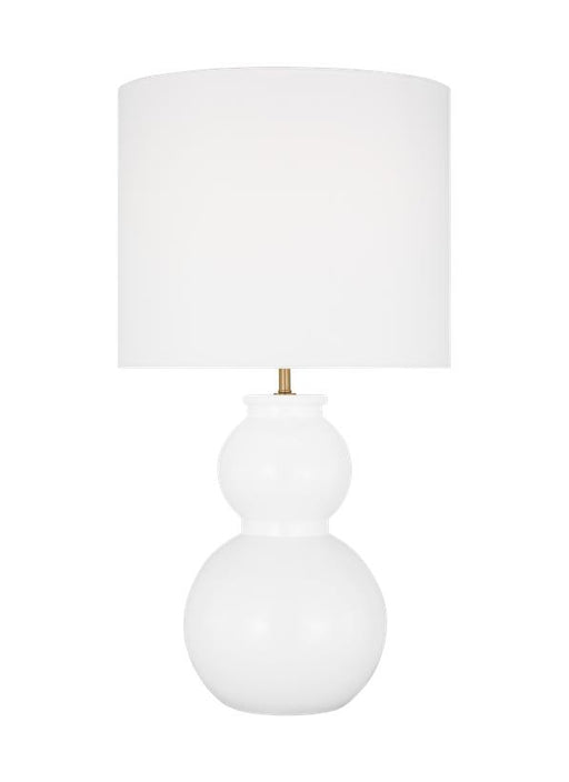 Generation Lighting Buckley Transitional 1-Light Indoor Medium Table Lamp In Gloss White Finish With White Linen Fabric Shade (DJT1051GW1)
