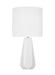Generation Lighting Moresby Traditional 1-Light Indoor Medium Table Lamp In Gloss White Finish With White Linen Fabric Shade (DJT1071GW1)