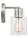 Generation Lighting Sayward Transitional 1-Light Wall Sconce Bath Vanity In Brushed Steel Silver Finish With Clear Glass Shade (DJV1001BS)