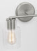 Generation Lighting Sayward Transitional 2-Light Bath Vanity Wall Sconce In Brushed Steel Silver Finish With Clear Glass Shades (DJV1002BS)