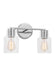 Generation Lighting Sayward Transitional 2-Light Bath Vanity Wall Sconce In Chrome Finish With Clear Glass Shades (DJV1002CH)