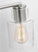 Generation Lighting Sayward Transitional 4-Light Bath Vanity Wall Sconce In Brushed Steel Silver Finish With Clear Glass Shades (DJV1004BS)