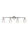 Generation Lighting Sayward Transitional 4-Light Bath Vanity Wall Sconce In Chrome Finish With Clear Glass Shades (DJV1004CH)