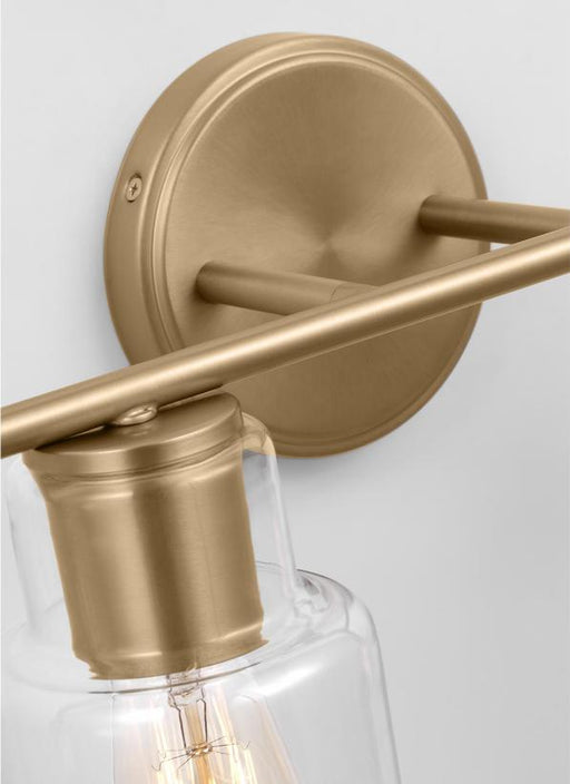 Generation Lighting Sayward Transitional 4-Light Bath Vanity Wall Sconce In Satin Brass Gold Finish With Clear Glass Shades (DJV1004SB)