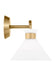Generation Lighting Belcarra Modern 2-Light Bath Vanity Wall Sconce In Satin Brass Gold With Etched White Glass Shades (DJV1012SB)