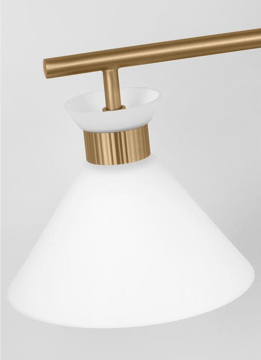Generation Lighting Belcarra Modern 3-Light Bath Vanity Wall Sconce In Satin Brass Gold With Etched White Glass Shades (DJV1013SB)