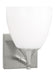Generation Lighting Toffino Modern 1-Light Wall Sconce Bath Vanity In Brushed Steel Silver Finish With Milk Glass Shade (DJV1021BS)