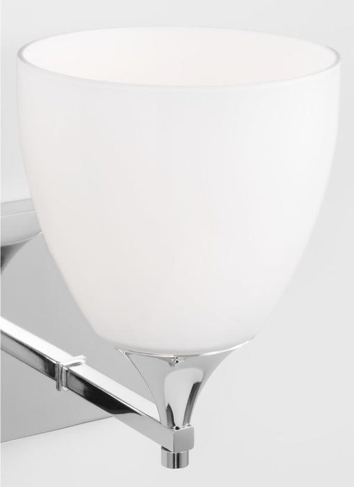 Generation Lighting Toffino Modern 1-Light Wall Sconce Bath Vanity In Chrome Finish With Milk Glass Shade (DJV1021CH)