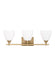 Generation Lighting Toffino Modern 3-Light Bath Vanity Wall Sconce In Satin Brass Gold Finish With Milk Glass Shades (DJV1023SB)