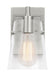 Generation Lighting Crofton Modern 1-Light Wall Sconce Bath Vanity In Brushed Steel Silver Finish With Clear Glass Shade (DJV1031BS)