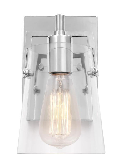 Generation Lighting Crofton Modern 1-Light Wall Sconce Bath Vanity In Chrome Finish With Clear Glass Shade (DJV1031CH)