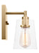 Generation Lighting Crofton Modern 1-Light Wall Sconce Bath Vanity In Satin Brass Gold With Clear Glass Shade (DJV1031SB)