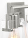 Generation Lighting Crofton Modern 3-Light Bath Vanity Wall Sconce In Brushed Steel Silver Finish With Clear Glass Shades (DJV1033BS)