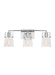 Generation Lighting Crofton Modern 3-Light Bath Vanity Wall Sconce In Chrome Finish With Clear Glass Shades (DJV1033CH)