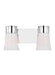 Generation Lighting Drew And Jonathan Scott Roy 2-Light Bath Vanity Wall Sconce In Chrome Finish With Milk Glass Shades (DJV1082CH)