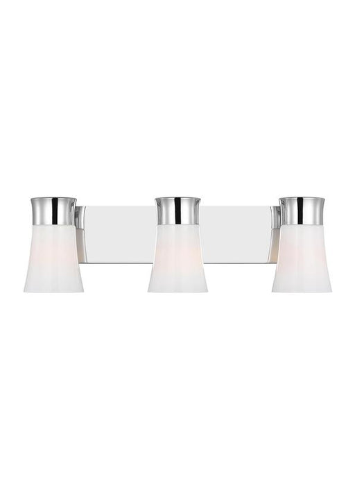 Generation Lighting Drew And Jonathan Scott Roy 3-Light Bath Vanity Wall Sconce In Chrome Finish With Milk Glass Shades (DJV1083CH)