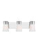 Generation Lighting Drew And Jonathan Scott Roy 3-Light Bath Vanity Wall Sconce In Chrome Finish With Milk Glass Shades (DJV1083CH)