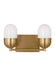 Generation Lighting Drew And Jonathan Scott Foster 2-Light Medium Bath Vanity Wall Sconce In Satin Brass Finish With Milk Glass Shades (DJV1092SB)