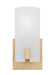 Generation Lighting Drew And Jonathan Scott Rhode 1-Light Small Bath Vanity Wall Sconce In Satin Brass Finish With Etched Glass Shade (DJV1101SB)