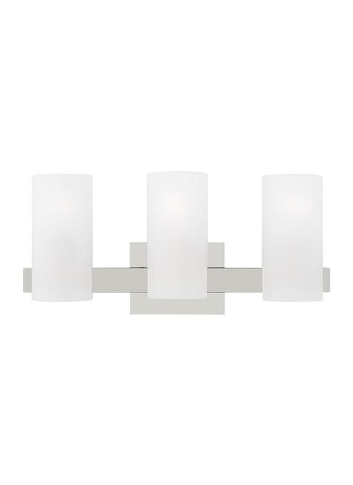 Generation Lighting Drew And Jonathan Scott Rhode 3-Light Large Bath Vanity Wall Sconce In Chrome Finish With Etched Glass Shades (DJV1103CH)