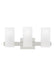 Generation Lighting Drew And Jonathan Scott Rhode 3-Light Large Bath Vanity Wall Sconce In Chrome Finish With Etched Glass Shades (DJV1103CH)