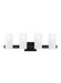 Generation Lighting Drew And Jonathan Scott Rhode 4-Light Extra Large Bath Vanity Wall Sconce In Midnight Black Finish With Etched Glass Shades (DJV1104MBK)