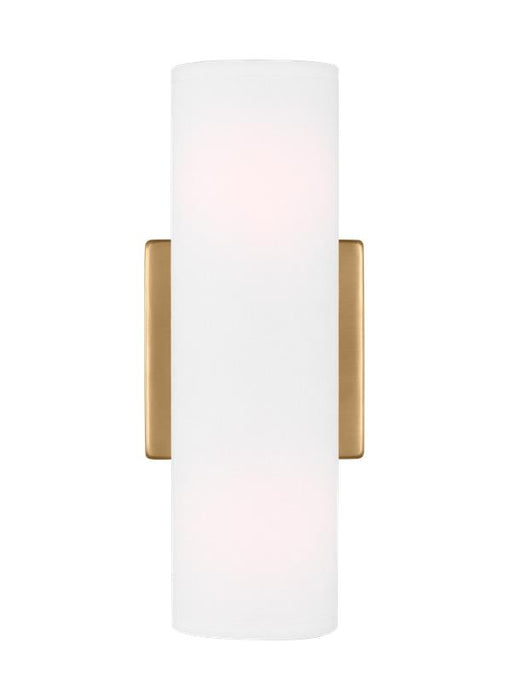 Generation Lighting Capalino Modern 2-Light Indoor Dimmable Wall Medium Double Sconce Satin Brass Gold With White Linen Fabric Shade (DJW1022SB)
