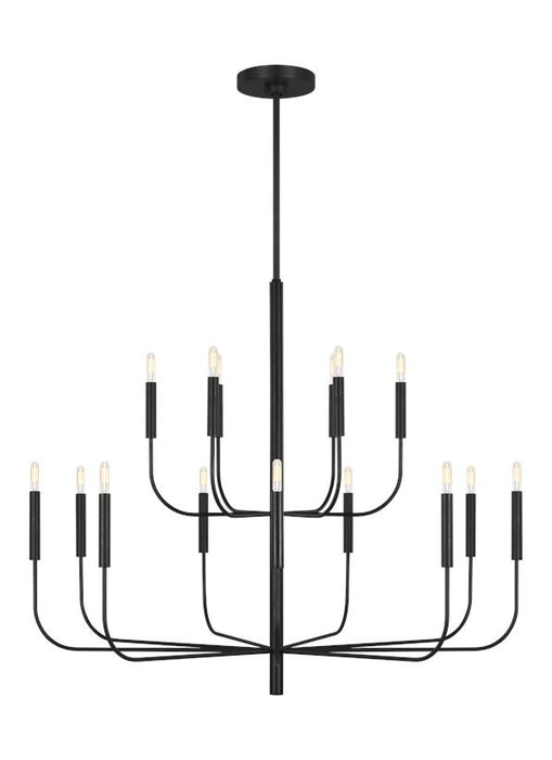 Generation Lighting Brianna Large Two-Tier Chandelier Aged Iron Finish (EC10015AI)