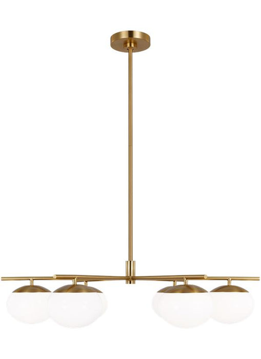 Generation Lighting Lune Modern Large Indoor Dimmable 6-Light Chandelier In A Burnished Brass Finish And Milk White Glass Shades (EC1246BBS)