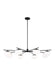 Generation Lighting Lune Modern Extra Large Indoor Dimmable Eight Light Chandelier In An Aged Iron Finish And Milk White Glass Shades (EC1258AI)