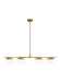 Generation Lighting Lune Modern Extra Large Indoor Dimmable Eight Light Chandelier In A Burnished Brass Finish And Milk White Glass Shades (EC1258BBS)