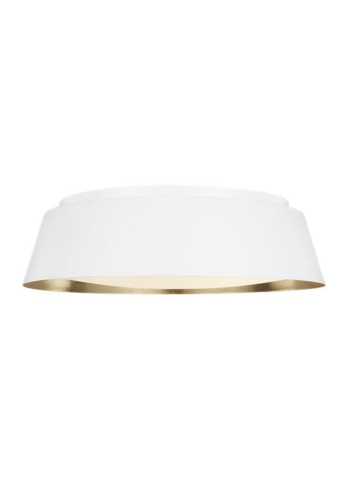 Generation Lighting Asher Large Flush Mount Matte White Finish With Silk Screen White Inside Clear Outside Glass Shade (EF1005MWT)