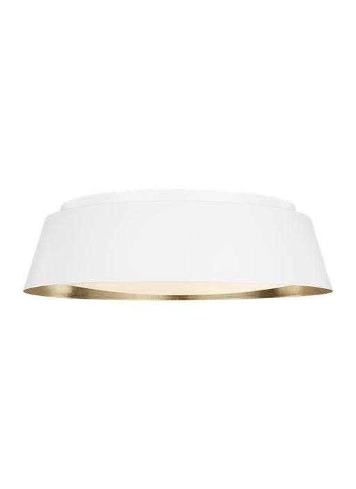Generation Lighting Asher Large Flush Mount Matte White Finish With Silk Screen White Inside Clear Outside Glass Shade (EF1005MWT)