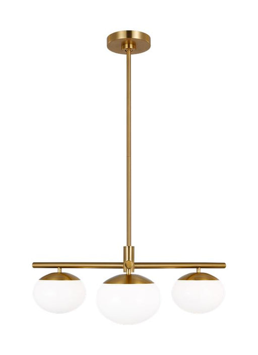 Generation Lighting Lune Modern Indoor Dimmable 3-Light Semi-Flush Mount In A Burnished Brass Finish And Milk White Glass Shades (EF1063BBS)