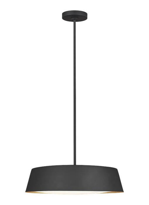 Generation Lighting Asher Pendant Midnight Black Finish With Silk Screen White Inside Clear Outside Glass (EP1055MBK)